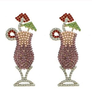 🆕 Cato Pink and Red Cocktail Earrings